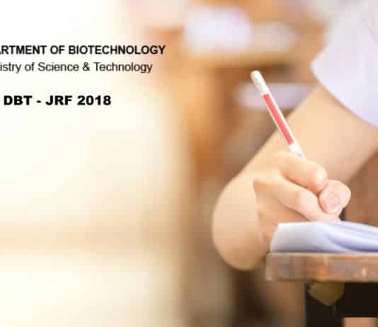 DBT – Junior Research Fellowship (BET) 2018 Official Notification