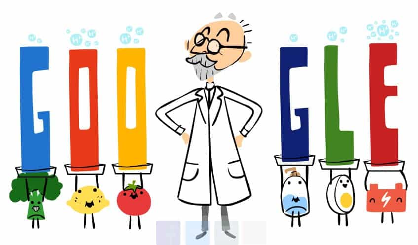 Google Doodle in Honour of pH Scale Founder S.P.L Sørensen