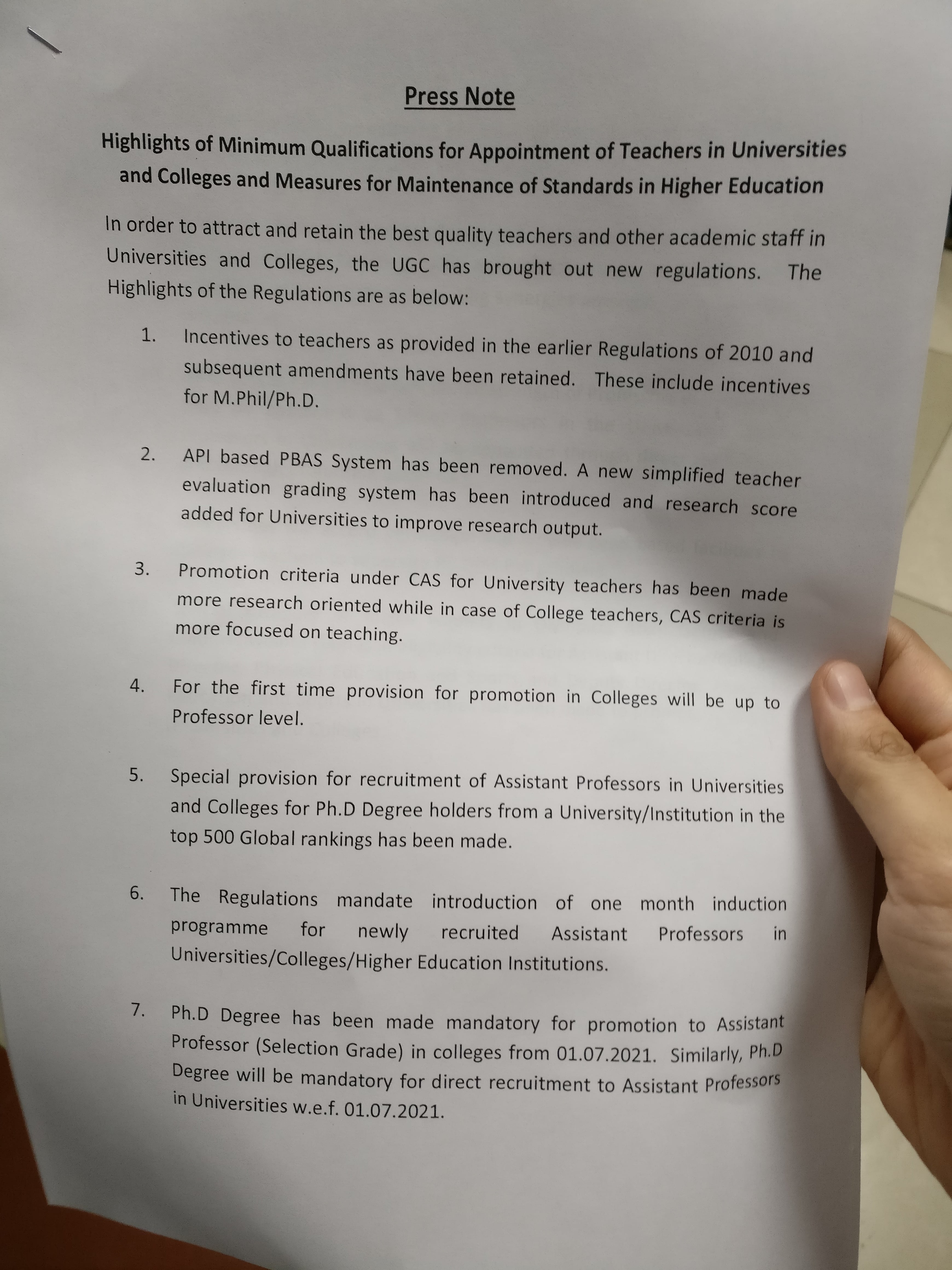 Govt Circular Released : Ph.D. Mandatory From 2021
