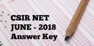 CSIR NET June 2018 Answer Key - Life Science & Chemical Science