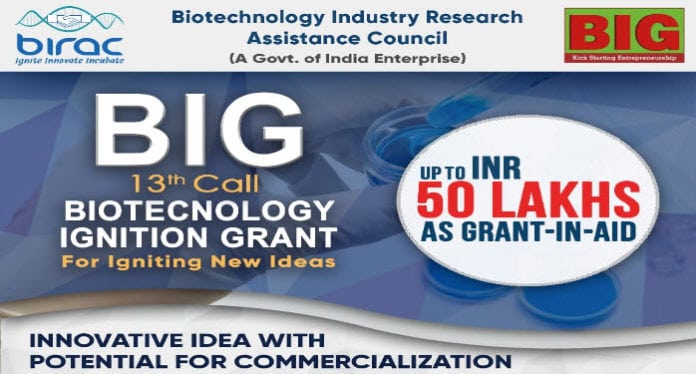 BIRAC Biotechnology Ignition Grant
