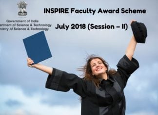 INSPIRE Fellowship Scheme 2018 By Department of Science and Technology INSPIRE Fellowship Scheme 2018