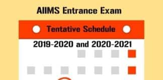 AIIMS Entrance Exam 2019 - Tentative Schedule