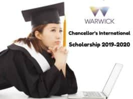 Chancellor's International Scholarship 2019-2020