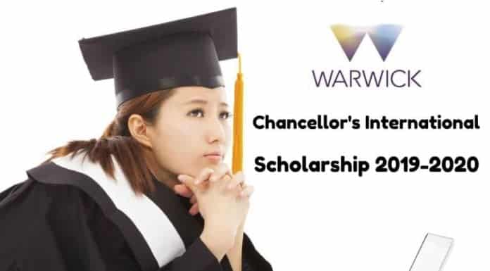 Chancellor's International Scholarship 2019-2020