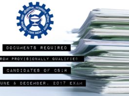 CSIR Notice : Documents Required from Candidates of CSIR 2017 Exam