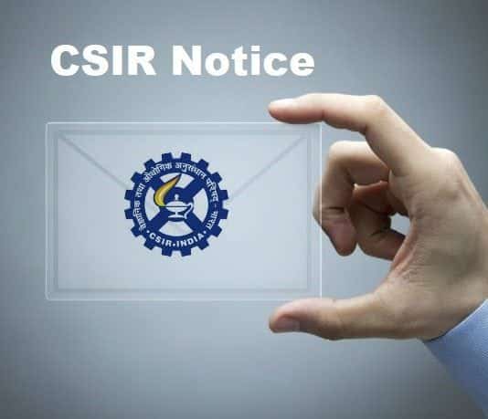 CSIR NOTICE : Re-upload Documents for CSIR NET Exam June 2018