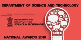 National Awards 2018 by Department of Science & Technology