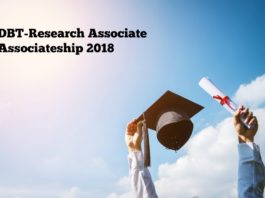 DBT-Research Associate Associateship 2018 in Life Science & Biotech