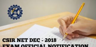 CSIR NET Dec 2018 Exam Application, Eligibility, Deadline, Syllabus