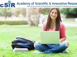 AcSIR PhD Admissions January 2019