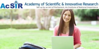 AcSIR PhD Admissions January 2019