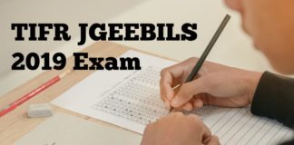 TIFR JGEEBILS 2019 Exam Graduate School Admissions GS-2019