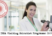 INSA Visiting Scientist Programme 2019 INSA Visiting Scientist Programme 2019