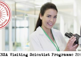 INSA Visiting Scientist Programme 2019 INSA Visiting Scientist Programme 2019