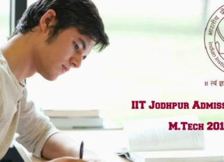 IIT Jodhpur M.Tech. Admission Notice (2018-2019)