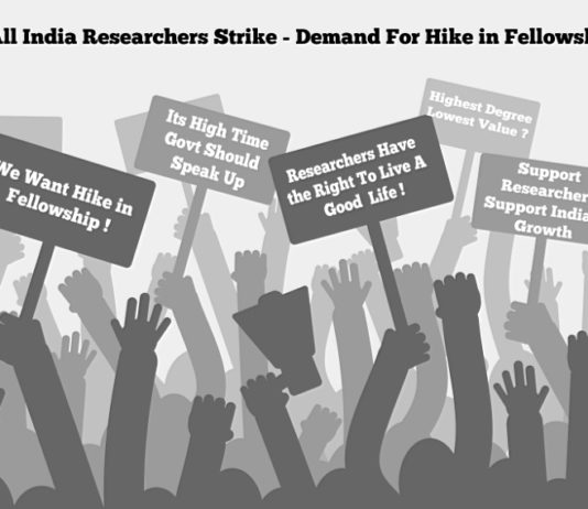 Nationwide Protests For Hike in Fellowship By Research Scholars