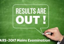 Results:ARS-2017 (Agricultural Scientists Recruitment Board) Mains Exam