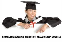 Ramalingaswami Re-entry Fellowship 2018-19