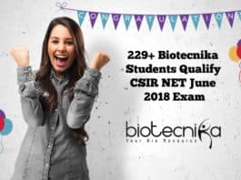 229+ CSIR NET Toppers Qualify CSIR June 2018 Exam With BioTecNika