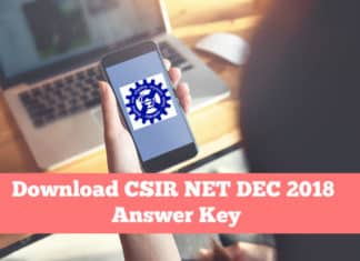CSIR NET Dec 2018 Official Answer Key Released Download CSIR NET Dec 2018 Answer Key - Solved Question Paper