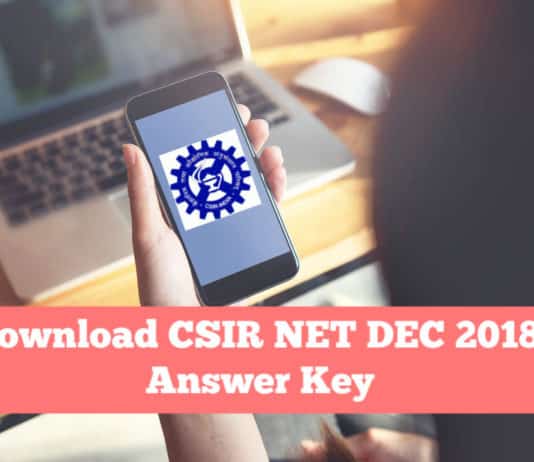 Download CSIR NET Dec 2018 Answer Key - Solved Question Paper