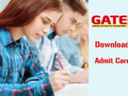 GATE 2019 Admit Card Download