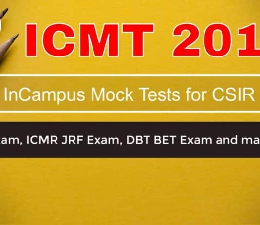InCampus Mock Tests For CSIR NET / GATE / ICMR & DBT Exam 2019