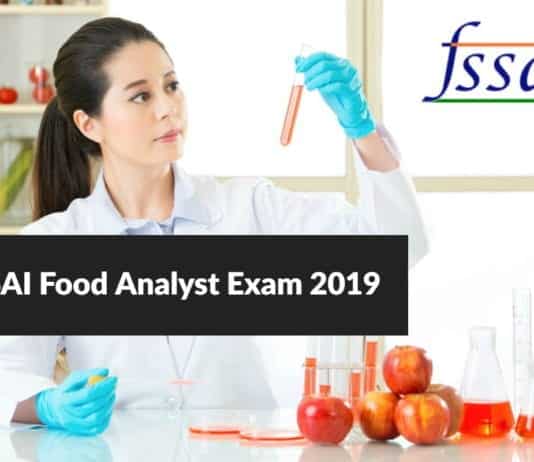 FSSAI Food Analyst Exam 2019