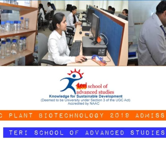 TERI-SAS MSc Admissions 2019