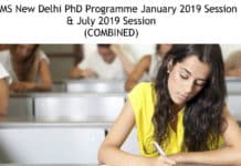 AIIMS PhD July 2019 Admissions