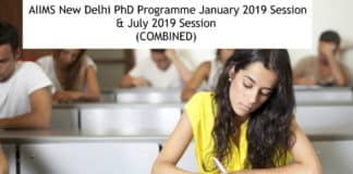 AIIMS PhD July 2019 Admissions