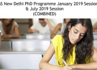 AIIMS PhD July 2019 Admissions