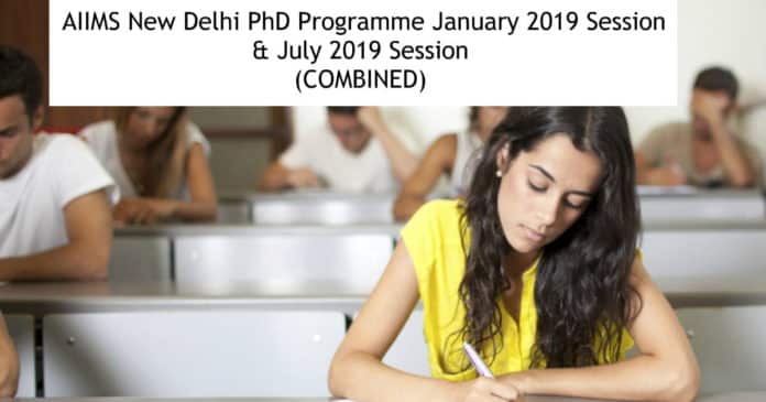 AIIMS PhD July 2019 Admissions