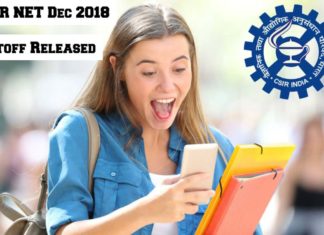 CSIR-NET Dec 2018 Cutoff