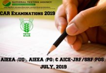 ICAR Examinations 2019