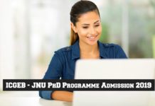 ICGEB – JNU PhD Programme Admission 2019 ICGEB-JNU PhD Admissions 2019