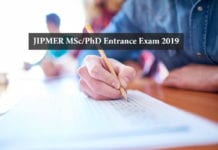 JIPMER MSc/PhD Entrance Exam 2019 – Official Notification JIPMER Admissions 2019