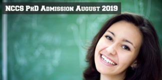 NCCS PhD Admission 2019