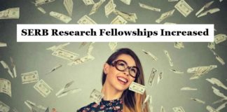 SERB Research Fellowships Increased