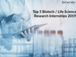 Top 5 Biotech / Life Science Research Internships 2019