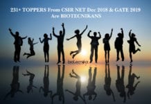 231+ CSIR NET Dec 2018 & GATE 2019 Toppers Are From Biotecnika