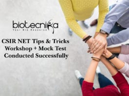 CSIR NET Tips & Tricks Workshop + Mock Test Conducted Successfully