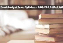 FSSAI Syllabus Food Analyst Exam