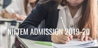 NIFTEM Admissions 2019-2020