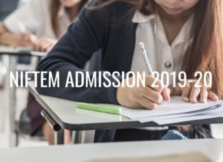 NIFTEM Admissions 2019-2020