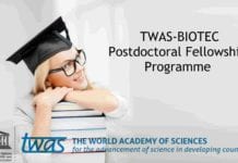 TWAS – BIOTEC Postdoc Fellowship Programme For PhD Candidates TWAS-BIOTECH Postdoc Fellowship