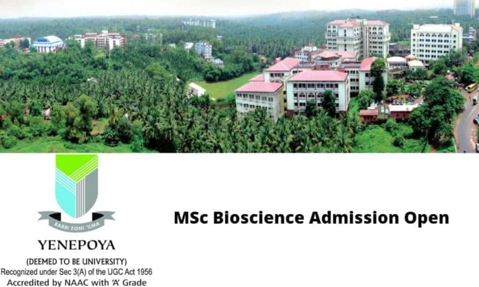 Yenepoya Research Centre Admission MSc 2019