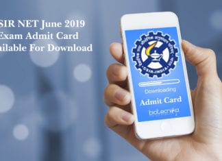 CSIR NET Admit Card For June 2019 exam Is Available For Download