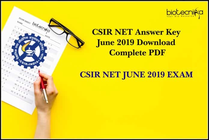 CSIR NET Answer Key June 2019 Download Complete PDF